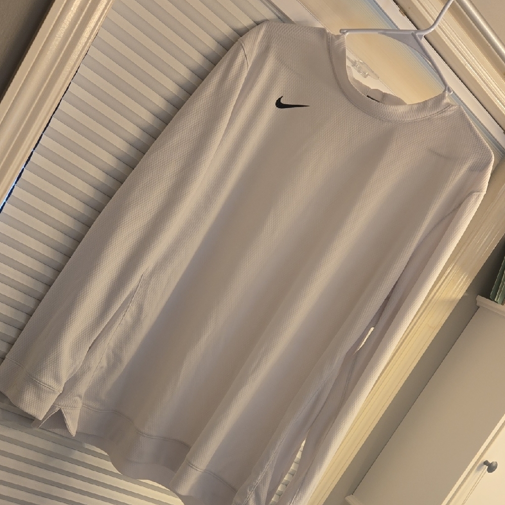 Nike White Performance Long Sleeve Top DRI FIT, XXL